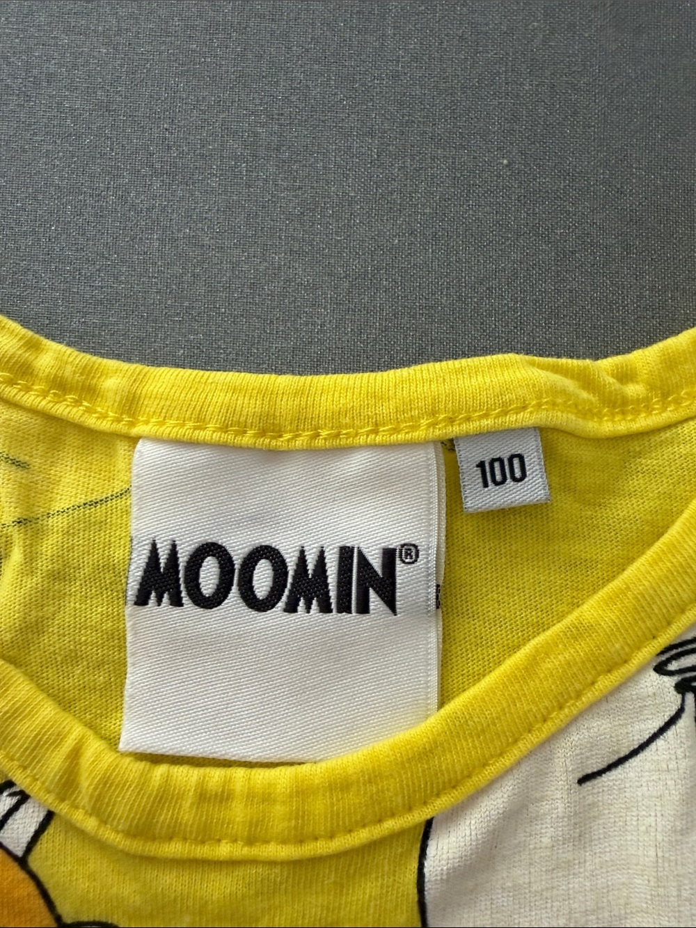 Girls' Moomin Characters Print Casual Sleeveless Yellow Summer Dress Size 100cm - Picture 2 of 7